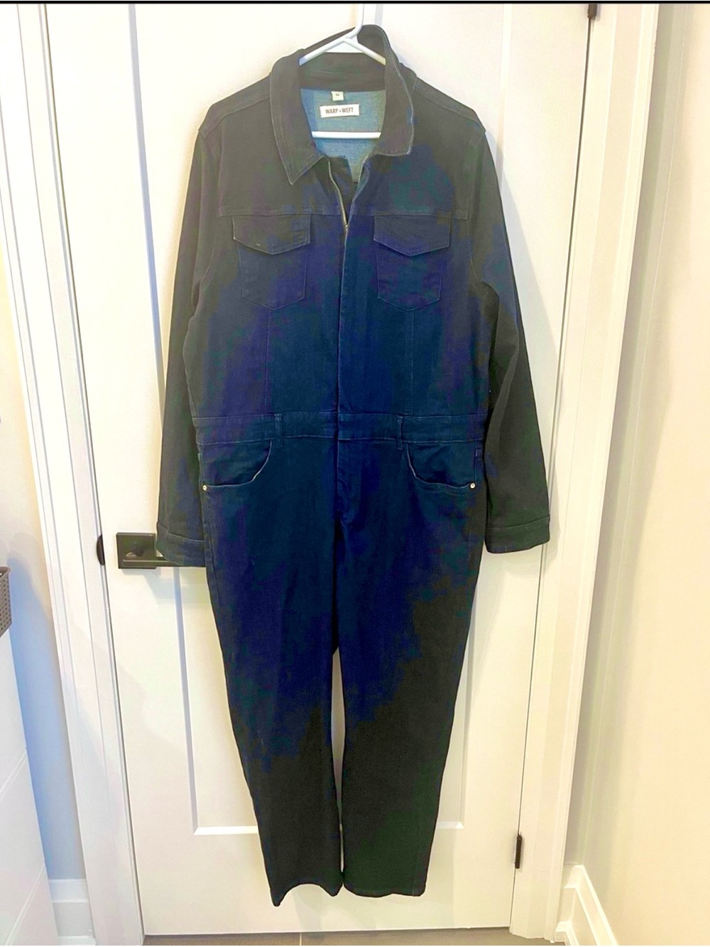 Warp & Weft Dark Denim Utility Jumpsuit Romper